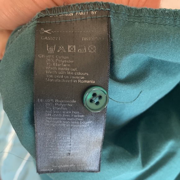 TALL- Dark green long sleeve faux wrap front. - Picture 4 of 7